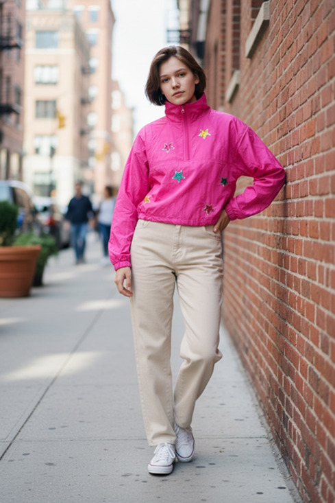 Peach Love Jackets & Blazers - Peach Love - Pull Over Jacket with Sequin Stars - Large